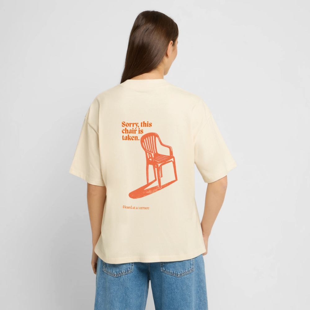 Stanley/Stella Oversized Unisex Organic T-shirt Blaster 2.0- Sorry, deze stoel is bezet - soft Ecru