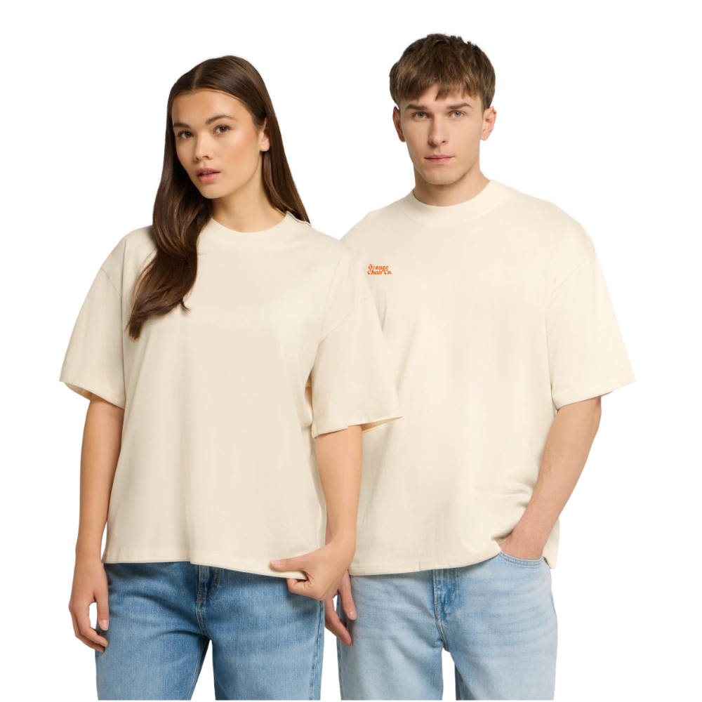 Stanley/Stella Oversized Unisex Organic T-shirt Blaster 2.0- Sorry, deze stoel is bezet - soft Ecru