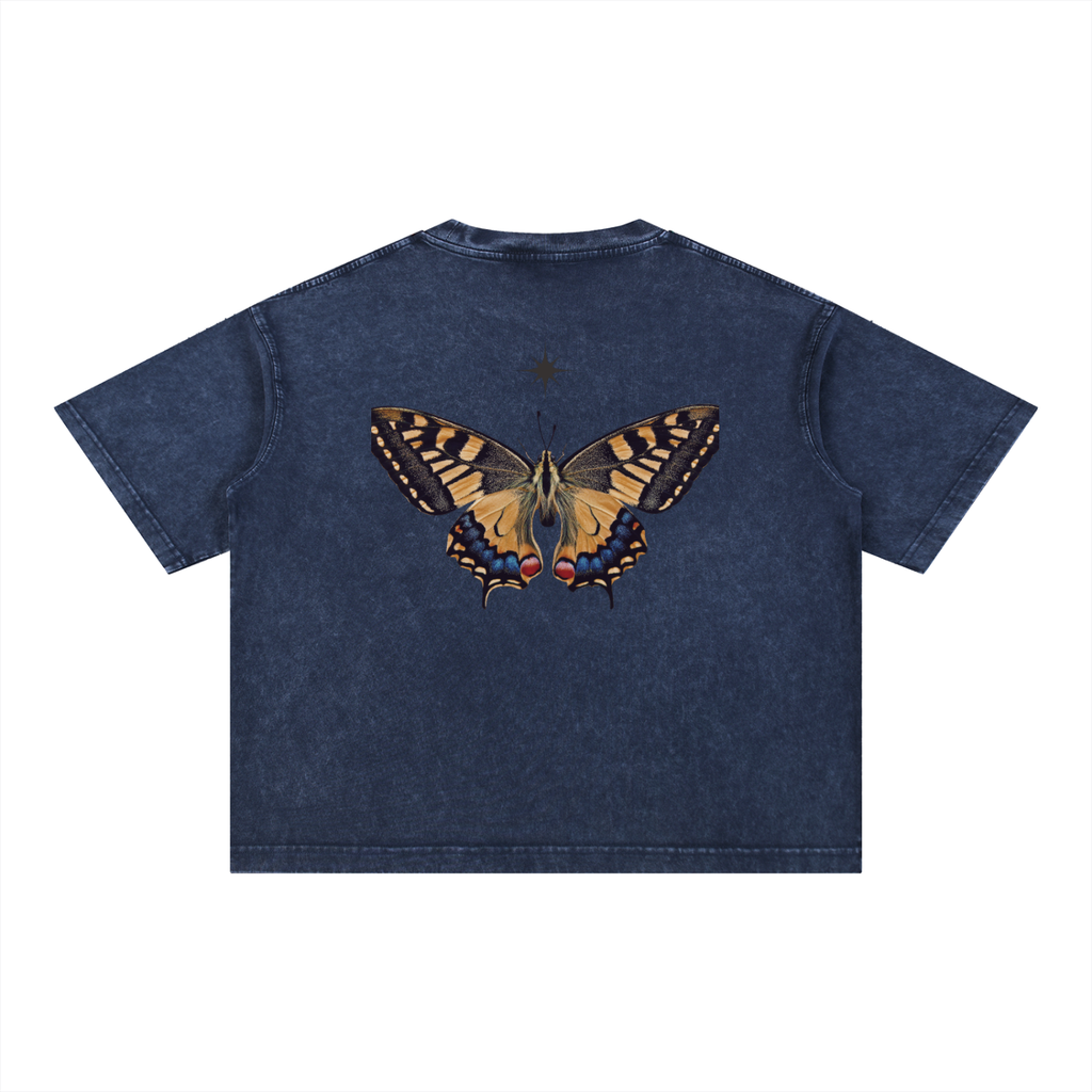 Mineral Wash Boxy Cotton T-Shirt - Monarch Tee Unisex