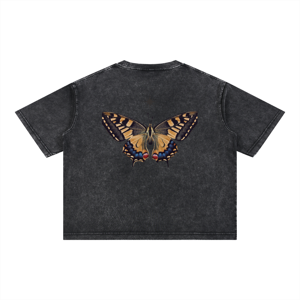 Mineral Wash Boxy Cotton T-Shirt - Monarch Tee Unisex